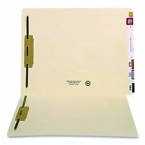 Medical Arts Press® End Tab Fastener Folders, Letter Size, Manila, 2 Fasteners, 0.75" Expansion, 50/Box