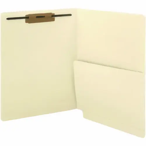 Medical Arts Press® Slash Pocket End Tab Fastener Folders, 1 Fastener, Letter Size, Manila Exterior, 50/Box