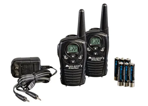 Midland LXT118VP GMRS 2-Way Radio Package with Rechargeable Batteries and Wall Charger
