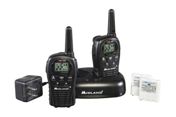 Midland LXT500VP3 GMRS 2-Way Radio with Rechargeable Batteries, Charger, and AC Wall Adapter