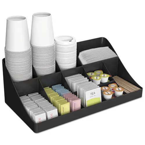 Mind Reader 11-Compartment Coffee Condiment Organizer, Black
