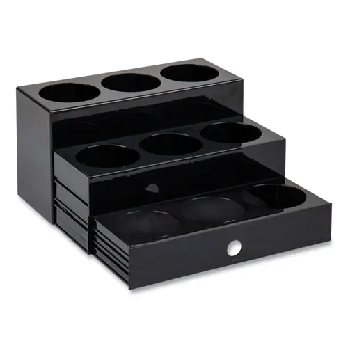Mind Reader Foundation Collection 9-Compartment Nested Syrup Countertop Bottle Organizer, Black
