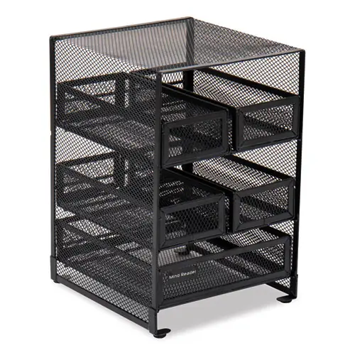 Mind Reader Network Collection 5-Compartment Tea Countertop Organizer, Black