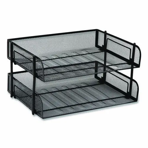 Mind Reader Stackable Paper Desk Tray Organizer, Black, 2/Pack