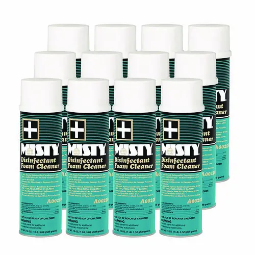 Misty® Disinfectant Foam Cleaner, Fresh Scent, 19 oz Aerosol Spray, 12/Carton