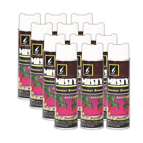 Misty® Handheld Air Deodorizer, Summer Breeze, 10 oz Aerosol Spray, 12/Carton