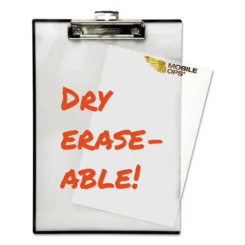 Mobile OPS® Quick Reference Clipboard, Clear, 0.5" Clip Capacity, Holds 8.5 x 11 Sheets