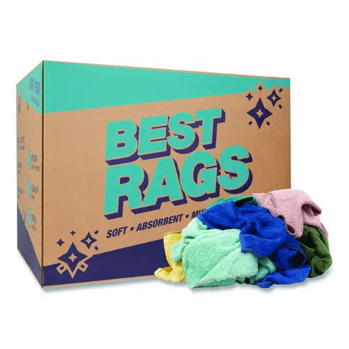 Monarch Brands® Qwick Wick Terry Towels, 12 x 12, Assorted Colors, 25 lb Bale (Approx. 280 Towels)