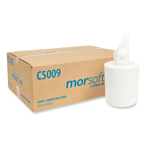 Morcon Tissue Morsoft Center-Pull Roll Towels, 2-Ply, 500 Sheets/Roll, 6 Rolls/Carton