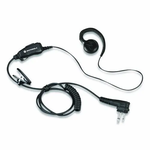 Motorola® Swivel Monaural Over The Ear Earpiece with In-Line Microphone and Push-To-Talk, Black
