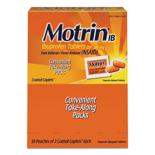 Motrin® IB Ibuprofen Tablets, Two-Pack - 50 Packs/Box