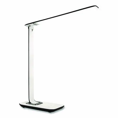 MOUNT-IT! Turcom RelaxaLight Dimmable LED Desk Lamp with USB, Adjustable Neck, 16" to 28.5" High, White