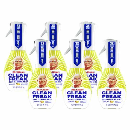 Mr. Clean® Clean Freak Deep Cleaning Mist Multi-Surface Spray, Lemon, 16 oz Spray Bottle, 6/Carton