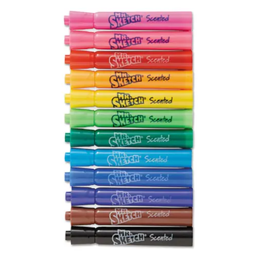 Mr. Sketch® Scented Watercolor Marker Classroom Set, Broad Chisel Tip, Assorted Colors, 192/Set