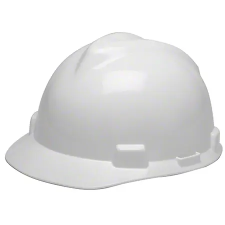MSA V-Gard® Slotted Cap - Standard, White, Fas-Trac lll