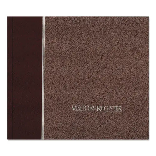 National® Hardcover Visitor Register Book, Burgundy Cover, 9.78" x 8.5", 128 Sheets