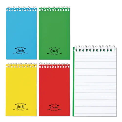 National® Paper Blanc Xtreme White Wirebound Memo Pads, Narrow Rule, 60 White 3 x 5 Sheets, Assorted Covers