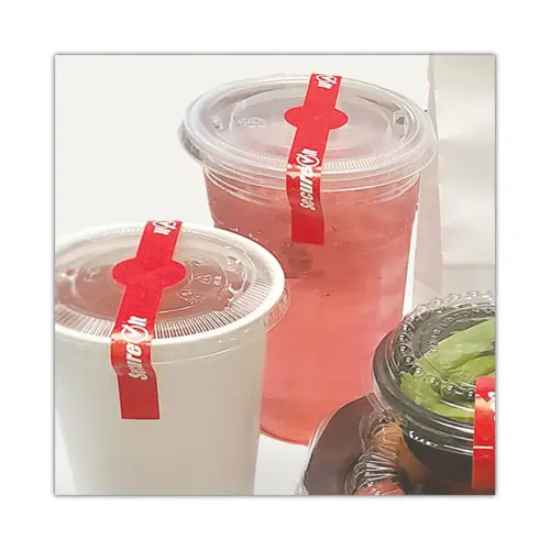 National Checking Company™ SecureIT Tamper Evident Food Container Seals, Red, Paper, 250/Roll, 2 Rolls/Pack