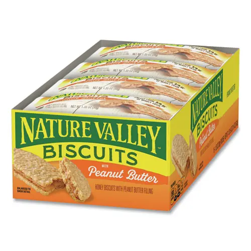 Nature Valley® Biscuits, Peanut Butter, 1.35 oz Packet, 16/Box