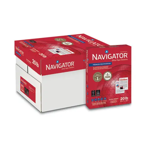 Navigator® Premium Multipurpose Copy Paper, 97 Bright, 20 lb Bond, 8.5 x 11, White, 500 Sheets, 10 Reams/Carton