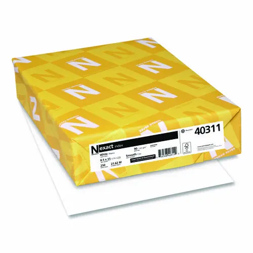 Neenah Paper Exact Index Card Stock, 94 Bright, 90 lb Index Weight, 8.5 x 11, White, 250/Pack