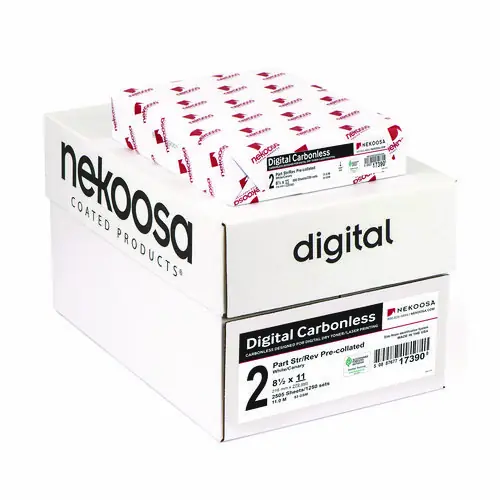 Nekoosa Fast Pack Digital Carbonless Paper, 2-Part, 8.5 x 11, White/Canary, 500 Sheets/Ream, 5 Reams/Carton