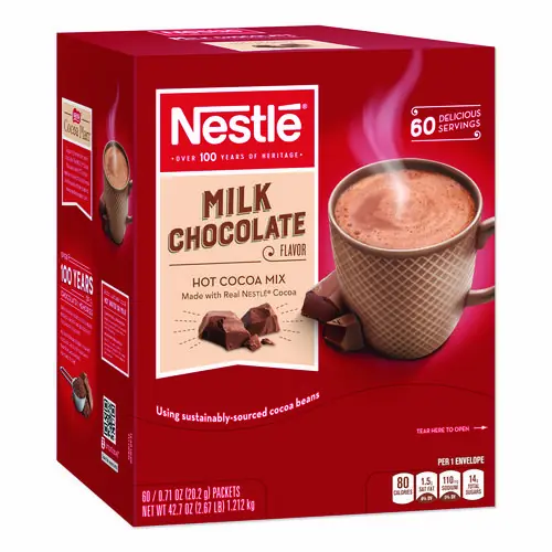 Nestlé® Hot Cocoa Mix, Milk Chocolate, 0.71 oz Packet, 60 Packets/Box