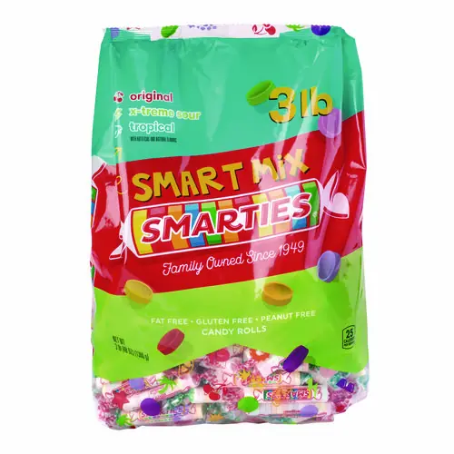 Nestlé® Smarties Candy Rolls, Original/Tropical/X-Treme Sour Flavor Assortment, 3 lb Bag