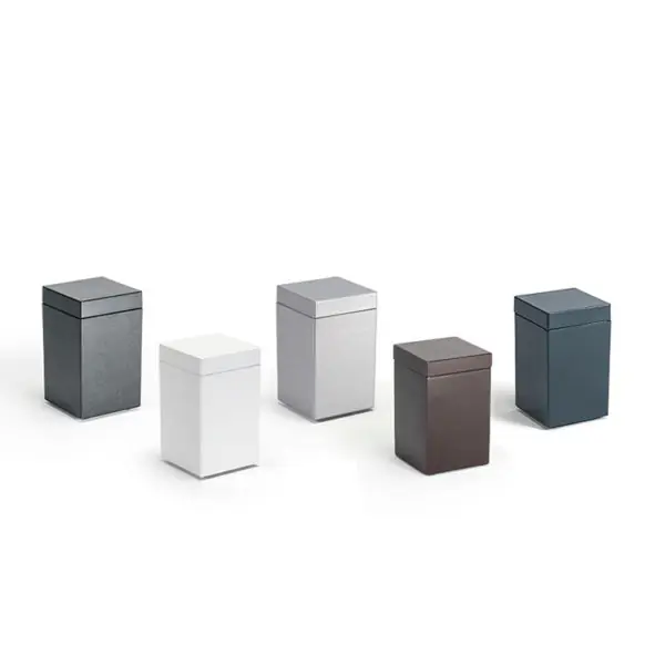 New York Jar With Lid, Onyx, Steel, Snow