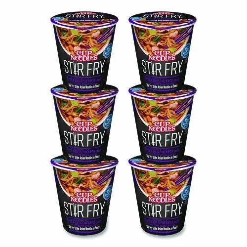 Nissin® Cup Noodles Stir Fry, Teriyaki Chicken, 3 oz Cup, 6/Carton