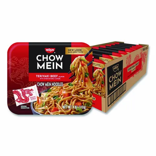 Nissin® Teriyaki Beef Chow Mein Noodles, 4 oz Bowl, 8/Carton