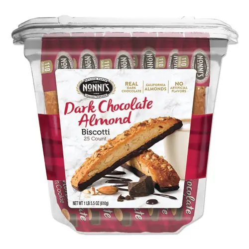 Nonni's® Biscotti, Dark Chocolate Almond, 0.85 oz, 25 Pack