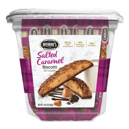 Nonni's® Biscotti, Salted Caramel, 0.85 oz, Individually Wrapped, 25/Pack