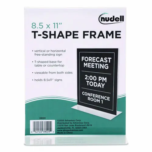 NuDell™ Acrylic Sign Holder, 8.5 x 11, Clear