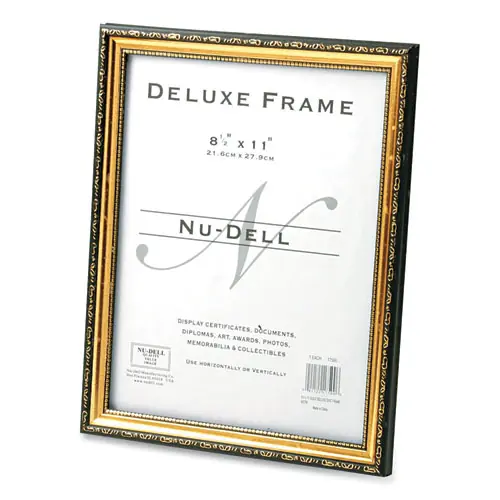 NuDell™ Deluxe Document and Photo Frame, 8.5 x 11 Insert, Gold/Black