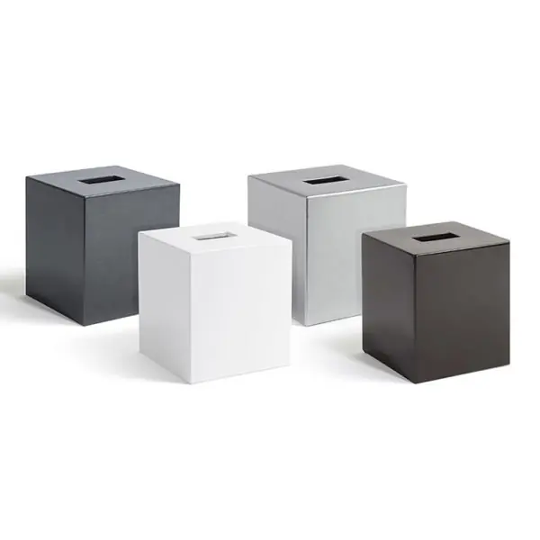 NY Tissue Box Cover- Onyx, Chocolate, Steel, Snow