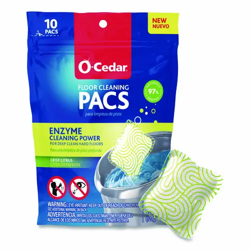 O-Cedar® Cleaning PACS, Crisp Citrus Scent, 10/Pack, 8 Packs/Carton