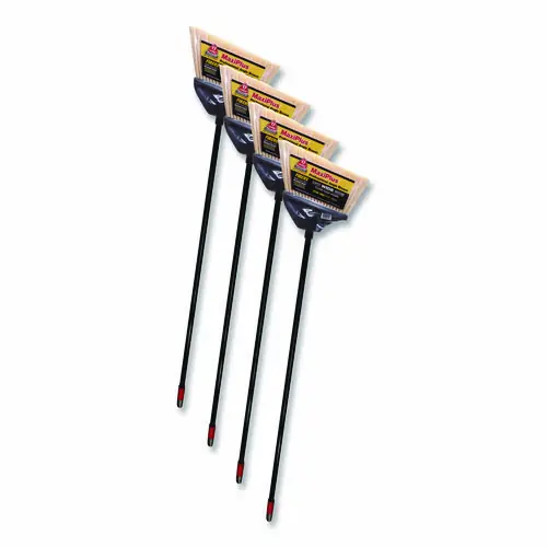 O-Cedar® Commercial MaxiPlus Professional Angle Broom, 51" Handle, Black, 4/Carton