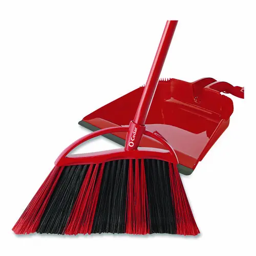 O-Cedar® One Sweep LG Broom with Dustpan, 57" Handle, Red/Black/Gray