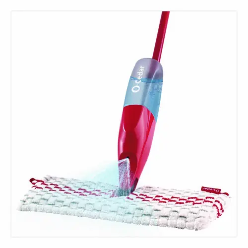 O-Cedar® ProMist MAX Spray Mop with Reusable Microfiber Head, 48" Plastic Handle, Red/White/Gray