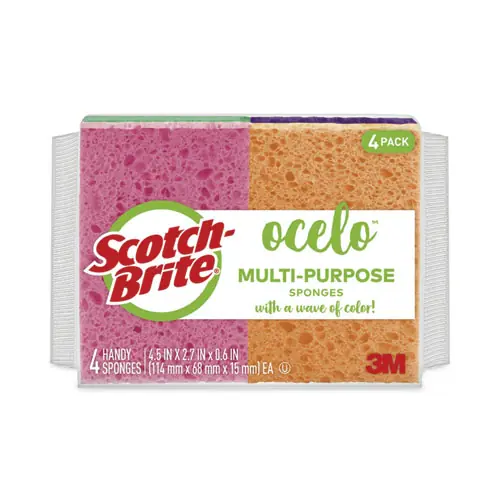 ocelo™ Vibrant Color Sponges, Assorted Colors, 4/Pack