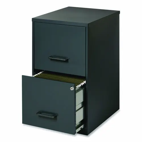 Office Designs Two-Drawer Vertical File Cabinet, Graphite, 14.25" x 18" x 24.5"