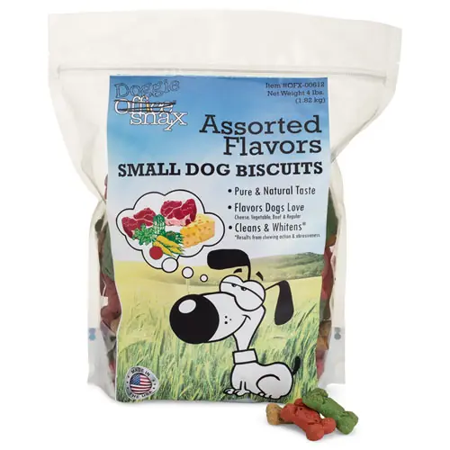 Office Snax® Doggie Biscuits, Assorted, 4 lb Bag