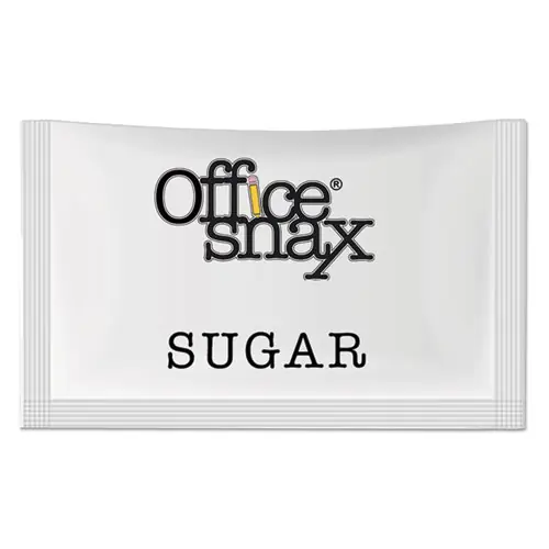 Office Snax® Premeasured Single-Serve Sugar, 0.08 oz Packet, 1,200/Carton