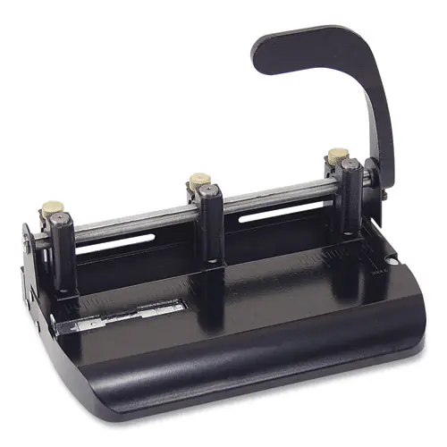 Officemate 32-Sheet Heavy-Duty Two-Three-Hole Punch with Lever Handle, 9/32" Holes, Black