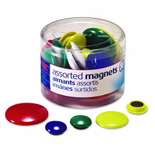 Officemate Assorted Magnets, Circles, Assorted Sizes, 30/Pack