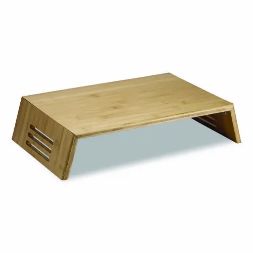 Officemate Bamboo Desktop Monitor Stand, Brown, Supports 20 lbs