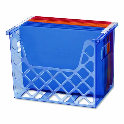 Officemate Blue Glacier Desktop File Organizer, Translucent Blue