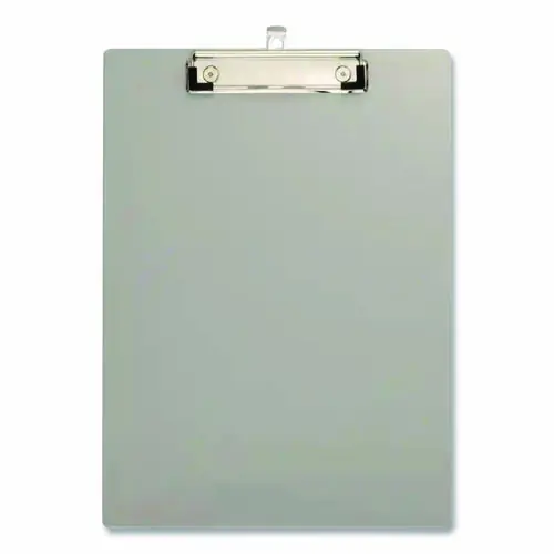 Officemate Aluminum Magnetic Clipboard, 1.5" Clip Capacity, Holds 8 x 11 Sheets, Gray