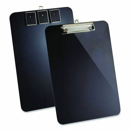 Officemate Plastic Magnetic Clipboard, 1.5" Clip Capacity, Black